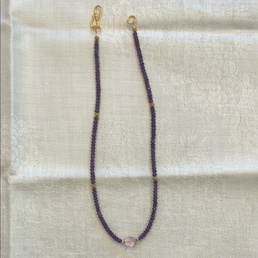 Elegant Amethyst and Gold Beaded Necklace